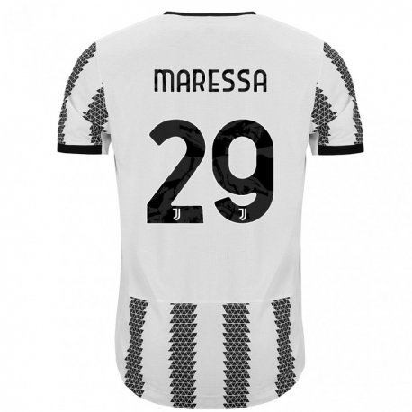 Kandiny Hombre Camiseta Tommaso Maressa #29 Blanco Negro 1ª Equipación 2022/23 La Camisa Chile
