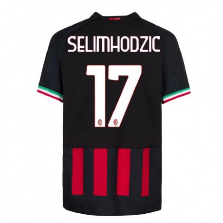 Kandiny Hombre Camiseta Noa Selimhodzic #17 Negro Rojo 1ª Equipación 2022/23 La Camisa Chile