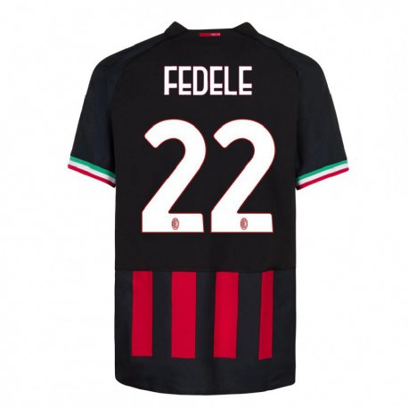 Kandiny Hombre Camiseta Noemi Fedele #22 Negro Rojo 1ª Equipación 2022/23 La Camisa Chile