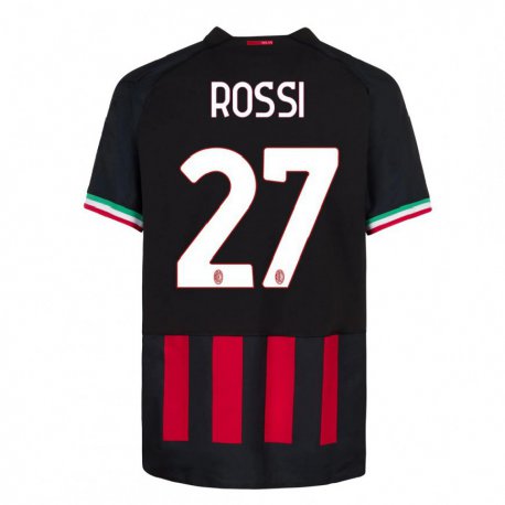 Kandiny Hombre Camiseta Leonardo Rossi #27 Negro Rojo 1ª Equipación 2022/23 La Camisa Chile