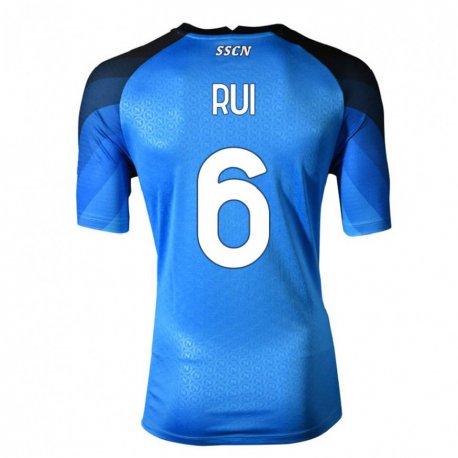 Kandiny Hombre Camiseta Mario Rui #6 Azul Oscuro Gris 1ª Equipación 2022/23 La Camisa Chile