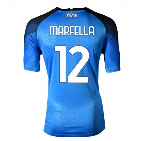 Kandiny Hombre Camiseta Davide Marfella #12 Azul Oscuro Gris 1ª Equipación 2022/23 La Camisa Chile