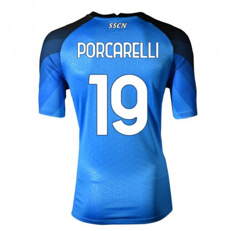 Kandiny Hombre Camiseta Maddelena Porcarelli #19 Azul Oscuro Gris 1ª Equipación 2022/23 La Camisa Chile
