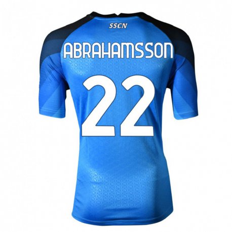 Kandiny Hombre Camiseta Sejde Abrahamsson #22 Azul Oscuro Gris 1ª Equipación 2022/23 La Camisa Chile