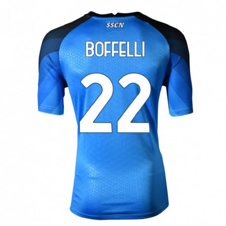 Kandiny Hombre Camiseta Valerio Boffelli #22 Azul Oscuro Gris 1ª Equipación 2022/23 La Camisa Chile