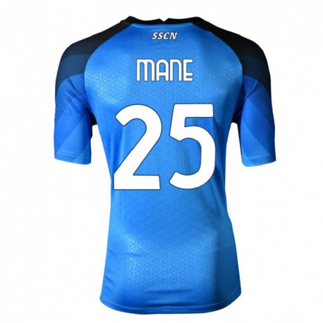 Kandiny Hombre Camiseta Balla Mousa Mane #25 Azul Oscuro Gris 1ª Equipación 2022/23 La Camisa Chile
