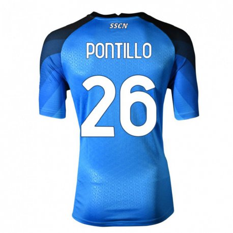 Kandiny Hombre Camiseta Pasquale Pontillo #26 Azul Oscuro Gris 1ª Equipación 2022/23 La Camisa Chile