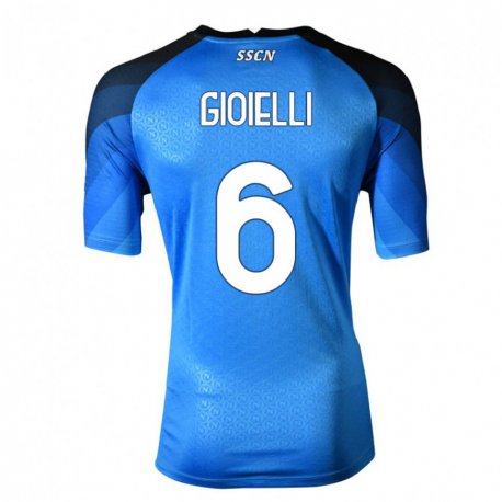 Kandiny Hombre Camiseta Francesco Pio Gioielli #6 Azul Oscuro Gris 1ª Equipación 2022/23 La Camisa Chile