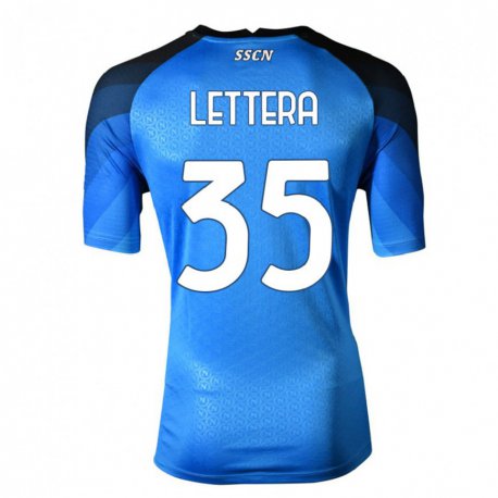 Kandiny Hombre Camiseta Alessio Lettera #35 Azul Oscuro Gris 1ª Equipación 2022/23 La Camisa Chile