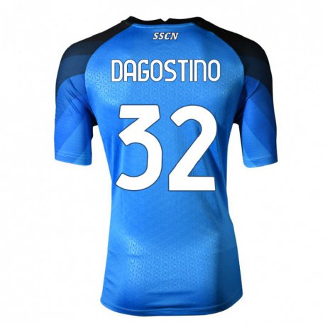 Kandiny Hombre Camiseta Giuseppe Dagostino #32 Azul Oscuro Gris 1ª Equipación 2022/23 La Camisa Chile