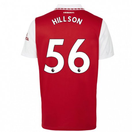 Kandiny Hombre Camiseta James Hillson #56 Rojo Blanco 1ª Equipación 2022/23 La Camisa Chile
