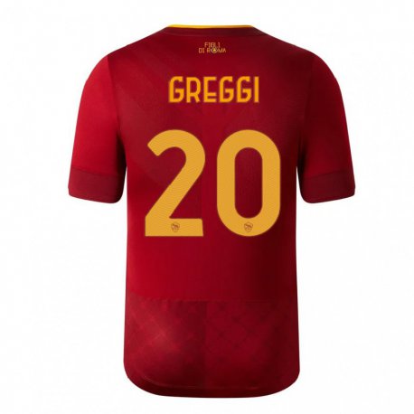 Kandiny Hombre Camiseta Giada Greggi #20 Marrón Rojo 1ª Equipación 2022/23 La Camisa Chile