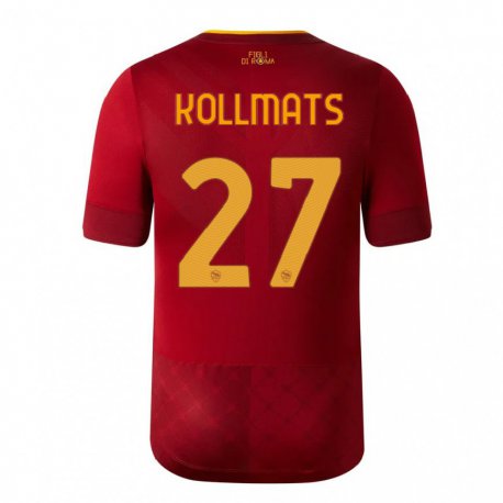 Kandiny Hombre Camiseta Beata Kollmats #27 Marrón Rojo 1ª Equipación 2022/23 La Camisa Chile