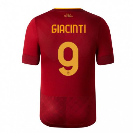 Kandiny Hombre Camiseta Valentina Giacinti #9 Marrón Rojo 1ª Equipación 2022/23 La Camisa Chile