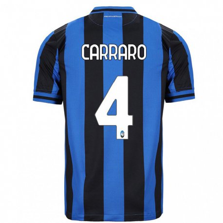 Kandiny Hombre Camiseta Marco Carraro #4 Azul Negro 1ª Equipación 2022/23 La Camisa Chile