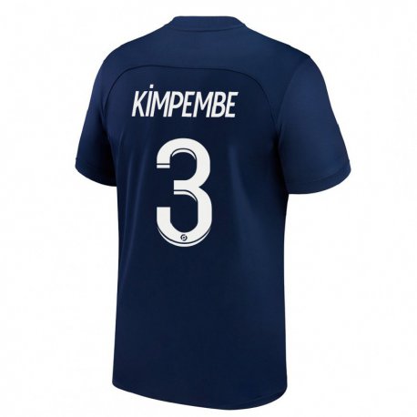 Kandiny Hombre Camiseta Presnel Kimpembe #3 Azul Oscuro Rojo 1ª Equipación 2022/23 La Camisa Chile