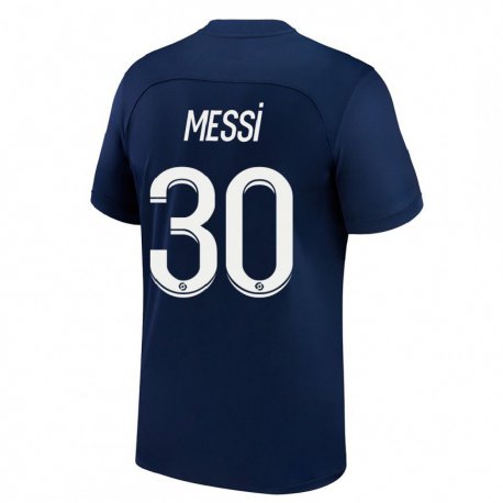 Kandiny Hombre Camiseta Lionel Messi #30 Azul Oscuro Rojo 1ª Equipación 2022/23 La Camisa Chile