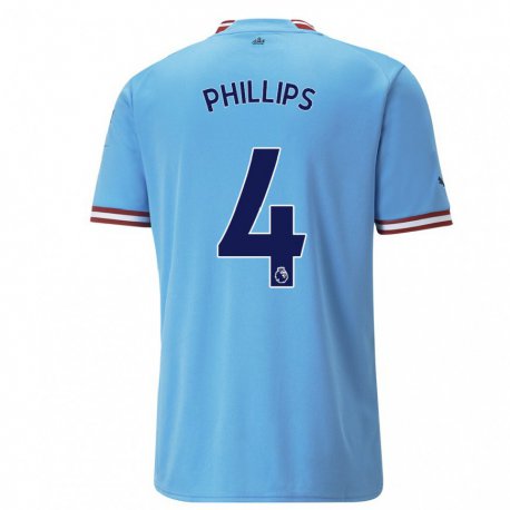 Kandiny Hombre Camiseta Kalvin Phillips #4 Azul Rojo 1ª Equipación 2022/23 La Camisa Chile