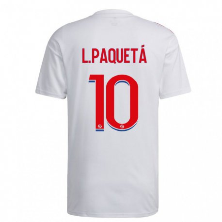 Kandiny Hombre Camiseta Lucas Paqueta #10 Blanco Azul Rojo 1ª Equipación 2022/23 La Camisa Chile