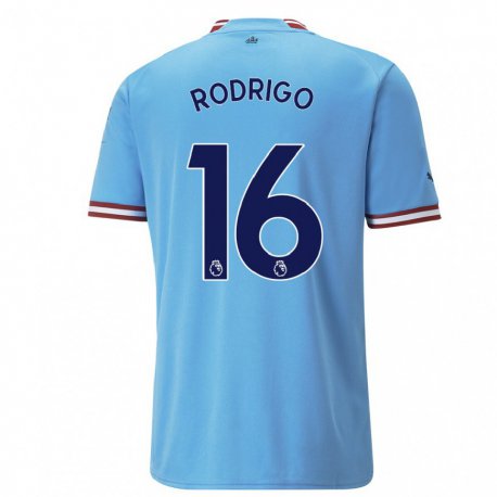 Kandiny Hombre Camiseta Rodrigo Hernandez #16 Azul Rojo 1ª Equipación 2022/23 La Camisa Chile