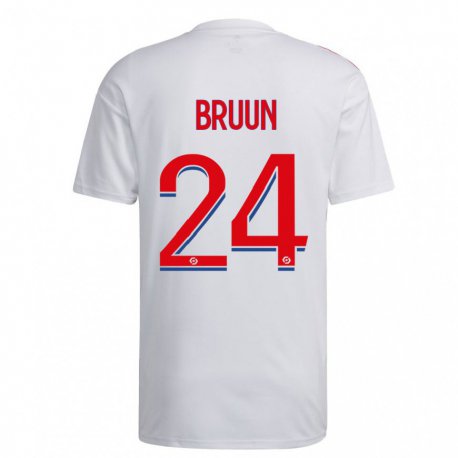 Kandiny Hombre Camiseta Signe Bruun #24 Blanco Azul Rojo 1ª Equipación 2022/23 La Camisa Chile