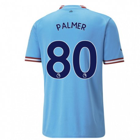 Kandiny Hombre Camiseta Cole Palmer #80 Azul Rojo 1ª Equipación 2022/23 La Camisa Chile