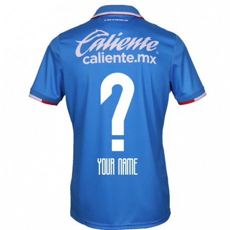 Kandiny Hombre Camiseta Su Nombre #0 Azure Azul 1ª Equipación 2022/23 La Camisa Chile