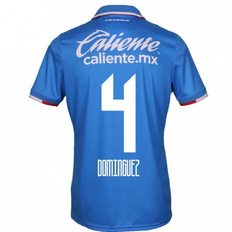 Kandiny Hombre Camiseta Julio Cesar Dominguez #4 Azure Azul 1ª Equipación 2022/23 La Camisa Chile