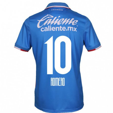 Kandiny Hombre Camiseta Angel Romero #10 Azure Azul 1ª Equipación 2022/23 La Camisa Chile
