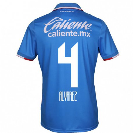 Kandiny Hombre Camiseta Gabriela Alvarez #4 Azure Azul 1ª Equipación 2022/23 La Camisa Chile