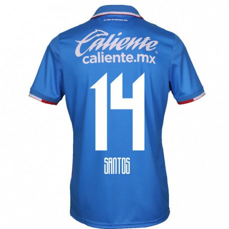Kandiny Hombre Camiseta Eleisa Santos #14 Azure Azul 1ª Equipación 2022/23 La Camisa Chile
