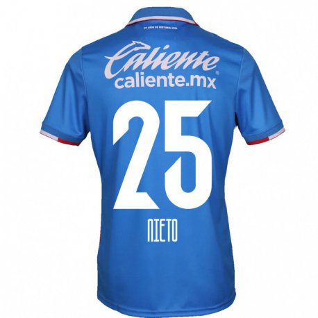 Kandiny Hombre Camiseta Natsidieli Nieto #25 Azure Azul 1ª Equipación 2022/23 La Camisa Chile