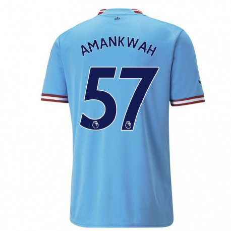 Kandiny Hombre Camiseta Yeboah Amankwah #57 Azul Rojo 1ª Equipación 2022/23 La Camisa Chile