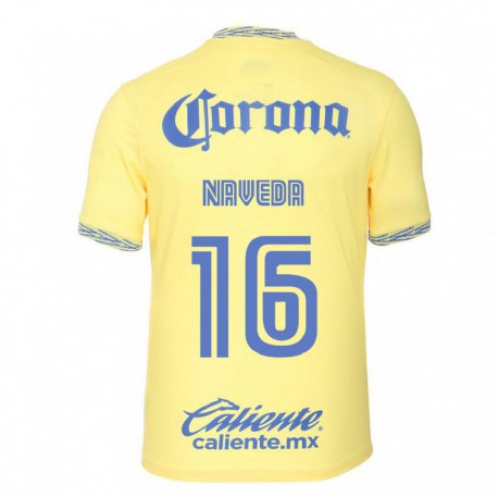 Kandiny Hombre Camiseta Santiago Naveda #16 Limon Amarillo 1ª Equipación 2022/23 La Camisa Chile