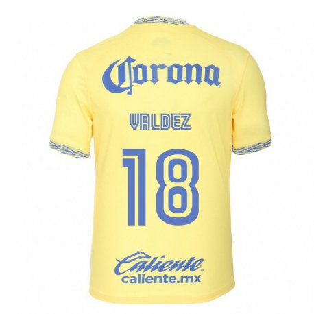 Kandiny Hombre Camiseta Bruno Valdez #18 Limon Amarillo 1ª Equipación 2022/23 La Camisa Chile