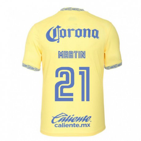 Kandiny Hombre Camiseta Henry Martin #21 Limon Amarillo 1ª Equipación 2022/23 La Camisa Chile