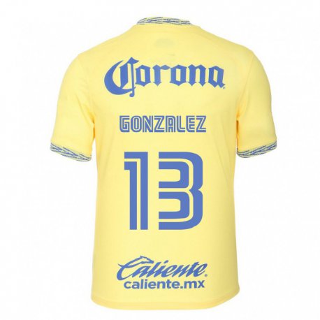 Kandiny Hombre Camiseta Eva Gonzalez #13 Limon Amarillo 1ª Equipación 2022/23 La Camisa Chile