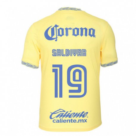 Kandiny Hombre Camiseta Montserrat Saldivar #19 Limon Amarillo 1ª Equipación 2022/23 La Camisa Chile