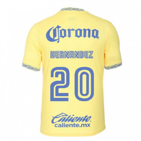 Kandiny Hombre Camiseta Nicki Hernandez #20 Limon Amarillo 1ª Equipación 2022/23 La Camisa Chile