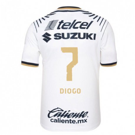 Kandiny Hombre Camiseta Diogo #7 Mezclilla Blanca 1ª Equipación 2022/23 La Camisa Chile