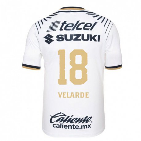 Kandiny Hombre Camiseta Efrain Velarde #18 Mezclilla Blanca 1ª Equipación 2022/23 La Camisa Chile