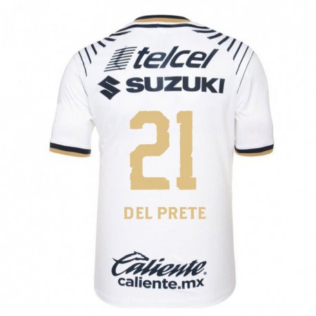 Kandiny Hombre Camiseta Gustavo Del Prete #21 Mezclilla Blanca 1ª Equipación 2022/23 La Camisa Chile