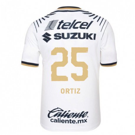 Kandiny Hombre Camiseta Arturo Ortiz #25 Mezclilla Blanca 1ª Equipación 2022/23 La Camisa Chile