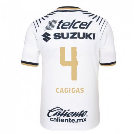 Kandiny Hombre Camiseta Deneva Cagigas #4 Mezclilla Blanca 1ª Equipación 2022/23 La Camisa Chile