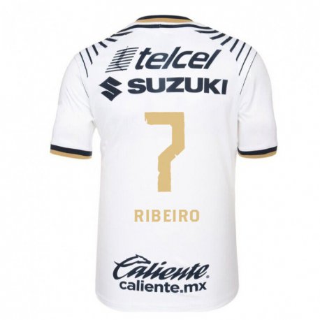 Kandiny Hombre Camiseta Stephanie Ribeiro #7 Mezclilla Blanca 1ª Equipación 2022/23 La Camisa Chile
