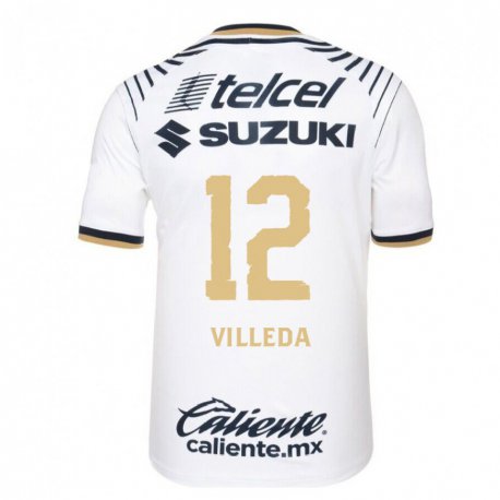 Kandiny Hombre Camiseta Melany Villeda #12 Mezclilla Blanca 1ª Equipación 2022/23 La Camisa Chile