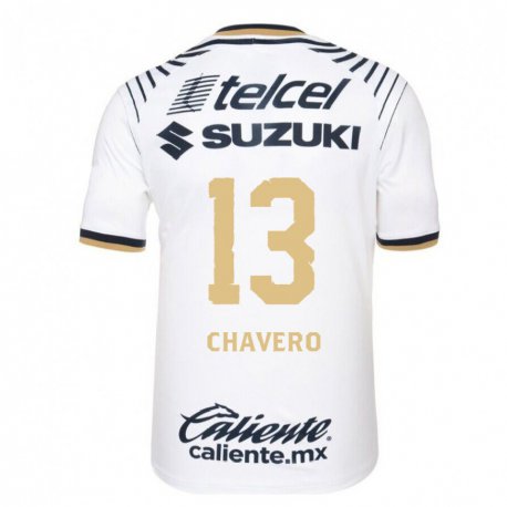 Kandiny Hombre Camiseta Paola Chavero #13 Mezclilla Blanca 1ª Equipación 2022/23 La Camisa Chile