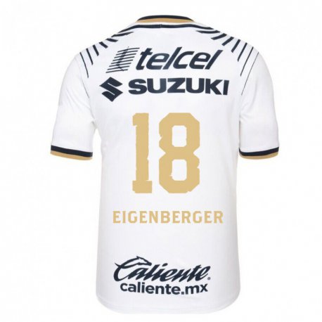 Kandiny Hombre Camiseta Chandra Eigenberger #18 Mezclilla Blanca 1ª Equipación 2022/23 La Camisa Chile