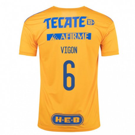 Kandiny Hombre Camiseta Juan Pablo Vigon #6 Abejorro Amarillo 1ª Equipación 2022/23 La Camisa Chile