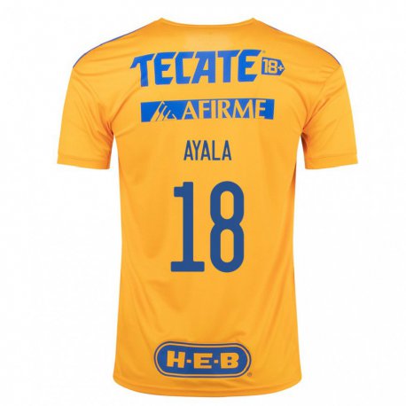 Kandiny Hombre Camiseta David Ayala #18 Abejorro Amarillo 1ª Equipación 2022/23 La Camisa Chile